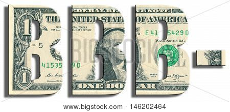 Bbb- Credit Rating. Us Dollar Texture.
