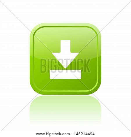 Download green button vector illustration isolated on white background