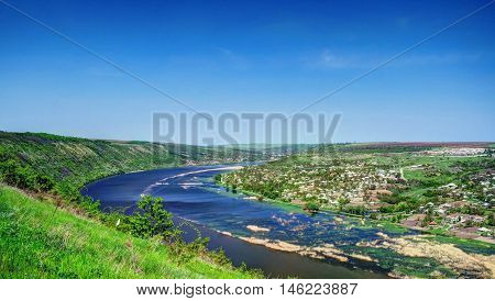 Landscape with Dnestr River Tsypova region Moldova