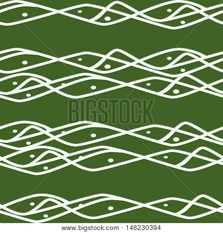 Seamless horizontal lines pattern in white and green colors. Good for textile, package or other decoration.