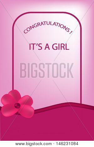 it's a girl rose greeting card with flower