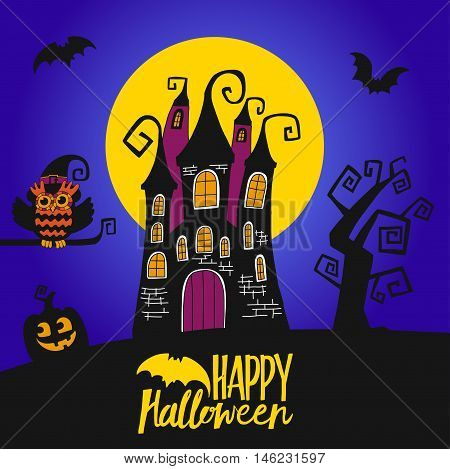 Happy halloween day vector illustration Trick or treat Halloween party template