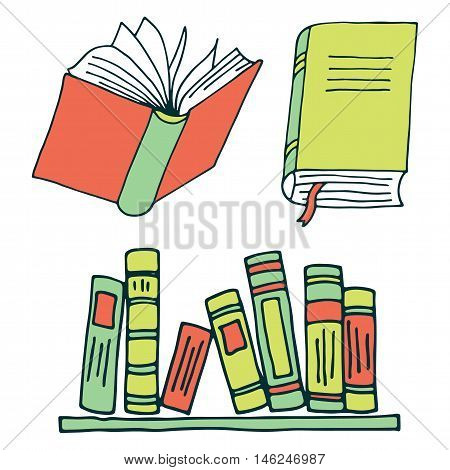 Book icons isolated on white background. Vector illustration