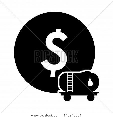 flat design coin and fuel tank icon vector illustration