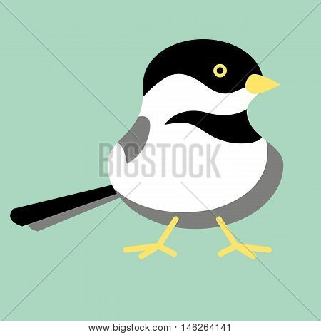 bird tit vector illustration style background Flat