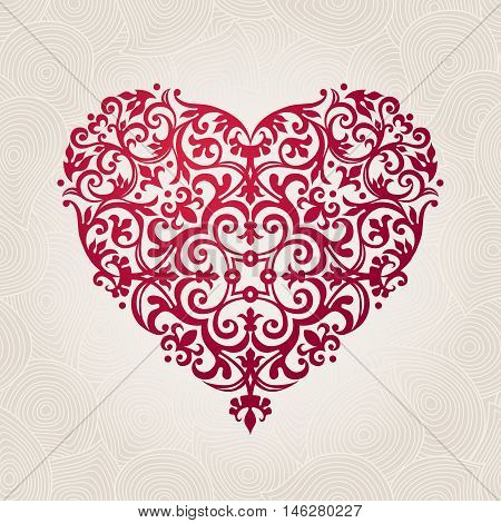 Ornate Vector Heart In Victorian Style.