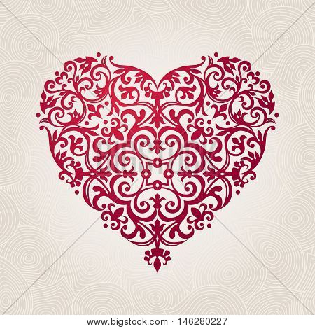 Ornate Vector Heart In Victorian Style.