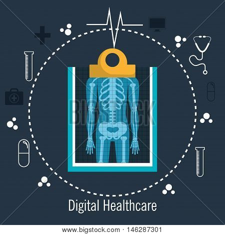 x ray digital medical healthcare isolated vector illustration eps 10
