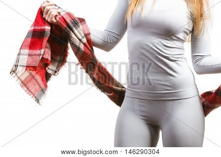 Sport Fit Woman In Thermal Clothes.