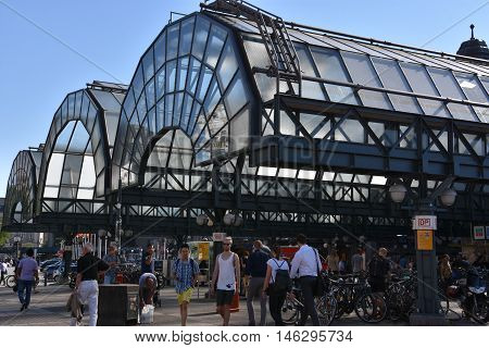 HAMBURG, GERMANY - AUG 25: Hauptbahnhof in Hamburg, Germany, as seen on Aug 25, 2016. It is the main railway station in the city, the busiest in the country and the second busiest in Europe.