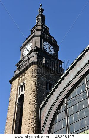 HAMBURG, GERMANY - AUG 25: Hauptbahnhof in Hamburg, Germany, as seen on Aug 25, 2016. It is the main railway station in the city, the busiest in the country and the second busiest in Europe.