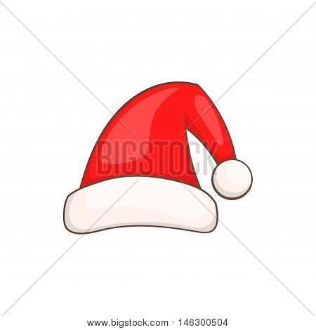 Santa Claus red hat in cartoon style isolated on white background vector illustration