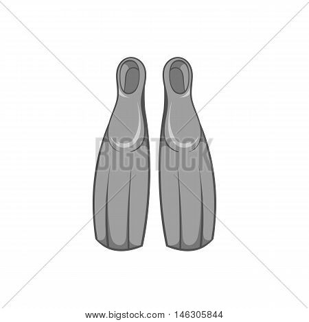 Fins for diving icon in black monochrome style isolated on white background. Swimming symbol vector illustration