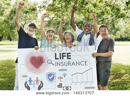 Life Insurance Senior Adult Investment Health Concept