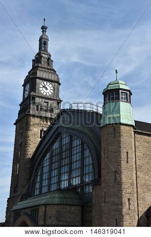 HAMBURG, GERMANY - AUG 25: Hauptbahnhof in Hamburg, Germany, as seen on Aug 25, 2016. It is the main railway station in the city, the busiest in the country and the second busiest in Europe.