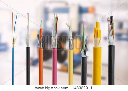 Fiber Optical Cable Detail Isolated On White