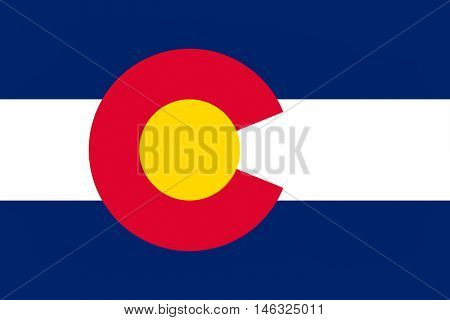 Flag of Colorado state in United States