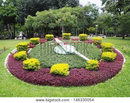 Flower clock at Jatujak(Chatuchak) public park in BangkokThailand