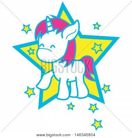 Unicorn of vector art illustration tshirt design
