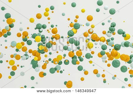Abstract pastel orange background modern shape object float in the airblowing particle 3d rendering