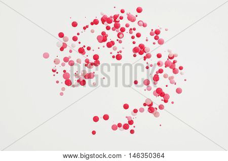 Abstract pastel background modern shape object float in the airblowing particle circle round shape 3d rendering