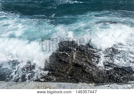 Waves in the coast of Colliure in the south of France