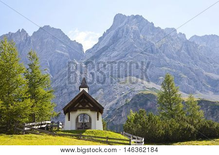 Little chapel of St. Barbara near Biberwier in Tirol Austria