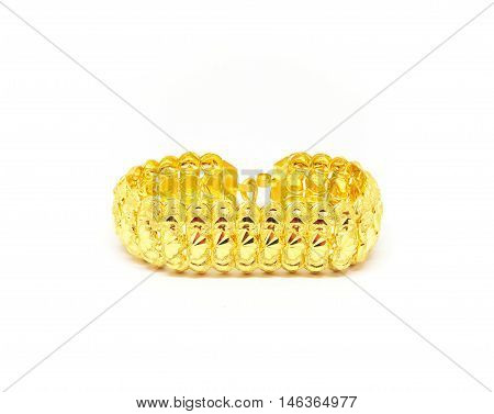 Gold Bracelet jewelry isolated on white background