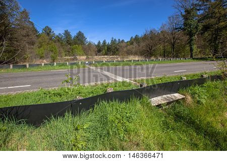 Ecological Wildlife crossing. This underpass across a road is used by mammals reptiles an amphibians