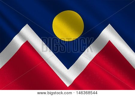 Flag of Denver is the capital of Colorado state United States. 3D illustration