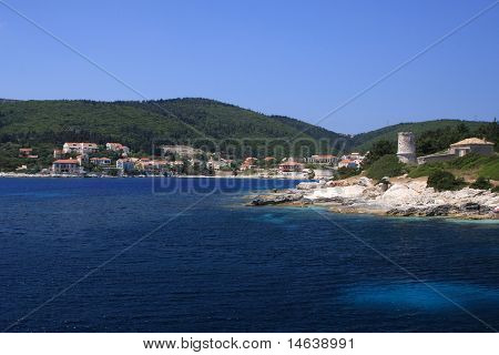 Hafen von Fiskardo auf der griechischen Insel Kefalonia