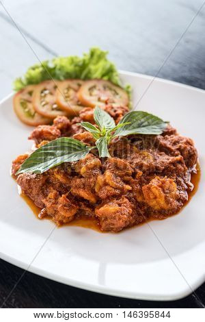 traditional cambodian khmer spicy prawn amok curry