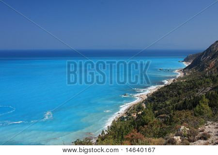 Strand på den Ioniske ø i Lefkas Grækenland