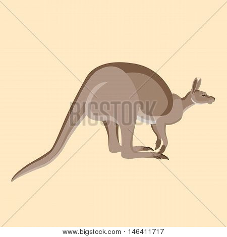 Kangaroo Flat style vector illustration side view