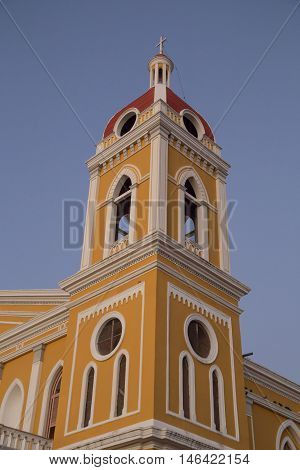 Granada Nicaragua Cathedral outdoors tower facade view