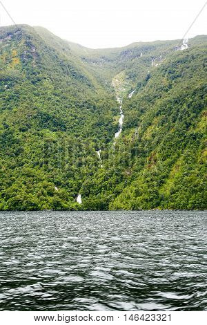 View Of Milford Sound Fiord, Te Anau, New Zealand.
