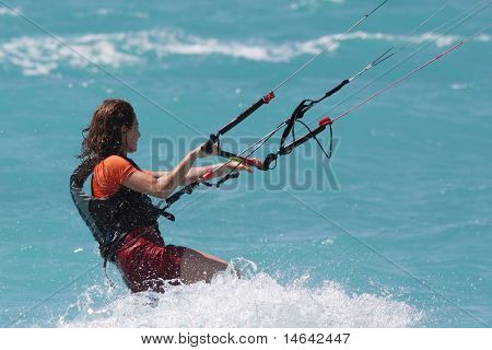 Kite-Grenze auf der ionischen Insel von Lefkas in Griechenland