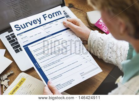 Survey Form Research Poll Form Concept