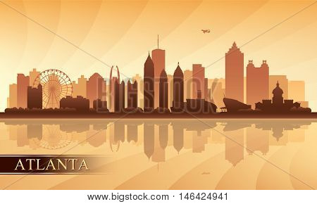 Atlanta City Skyline Silhouette Background