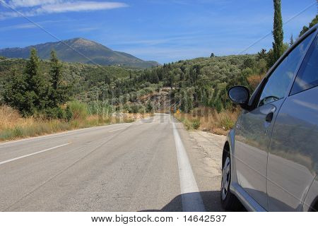Road bis zum Meer auf Lefkada Insel Griechenland