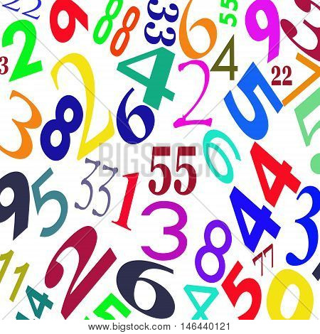 The numbers of different fonts on a white background .