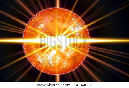 Immagine composita di un pianeta alieno ravvicinato
