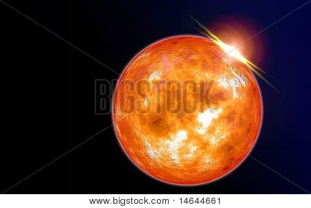 Immagine composita di un pianeta alieno ravvicinato