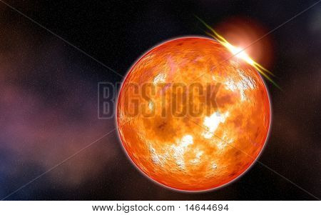 Immagine composita di un pianeta alieno ravvicinato