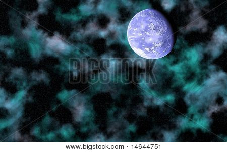 Immagine composita di un pianeta alieno ravvicinato