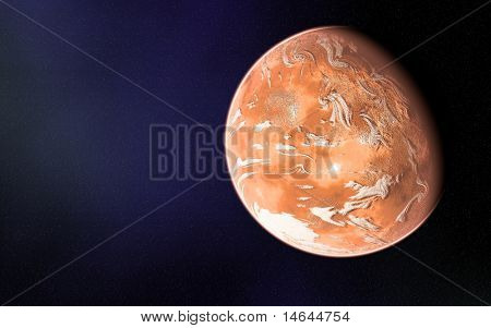 Immagine composita di un pianeta alieno ravvicinato