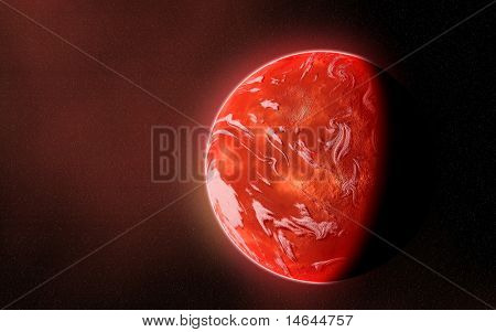Immagine composita di un pianeta alieno ravvicinato