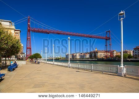 amazing bizkaia bridge in the city of getxo