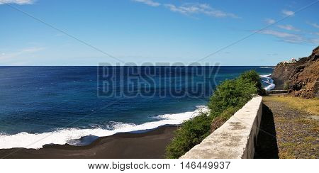 Black Sand Beach In Sao Filipe