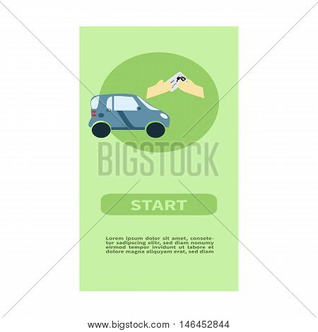 Web banner design for car sharing site or advertisement. Vector background of car sharing services